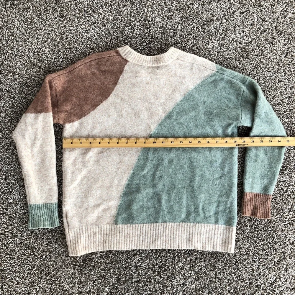 Madewell Cedarbrook Pullover Sweater Women Size XXS Colorblock Heather Wool Knit